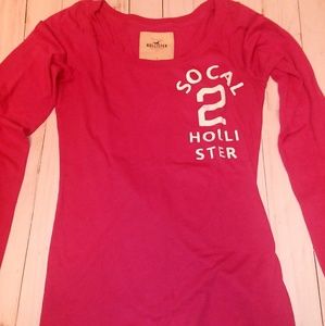 Hollister Hot Pink Long Sleeve Shirt
